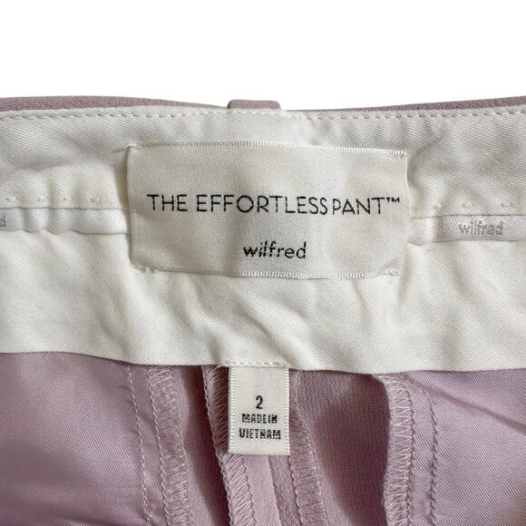 WILFRED Aritzia The Effortless Pant Size 2 Pale Lavender Wide Leg Pleated Career - Picture 8 of 11